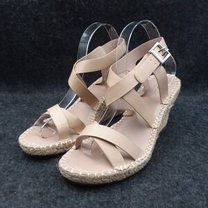 Charles by Charles David Norway Espadrille Wedge Sandals Criss Cross Straps‎ 11M